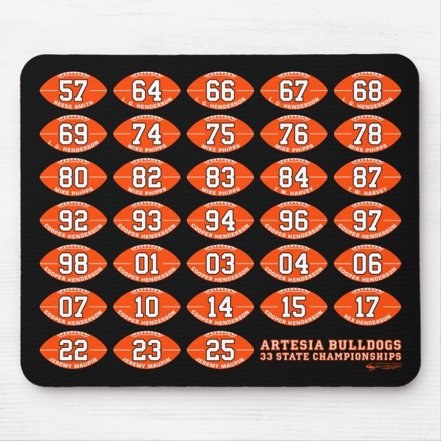 Artesia Bulldogs Football State Champs Mousepad (Front)
