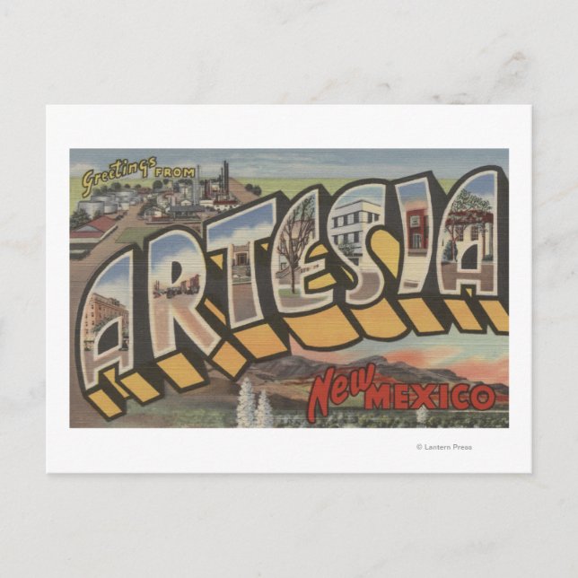 Artesia, New Mexico - Large Letter Scenes Postcard (Front)