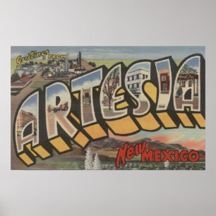 Artesia, New Mexico - Large Letter Scenes Poster