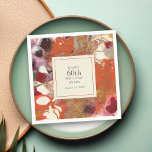 Artful Abstract Boho Colourful 60th Birthday Party Napkin<br><div class="desc">Celebrate an important milestone birthday with this colourful contemporary design in a bold abstract painted texture of orange, gold, red, burgundy, navy and ivory. Sophistication and bohemian, the colours are a wonderful choice for an artist's or creative person's celebration. A text template is included to personalise the text with your...</div>