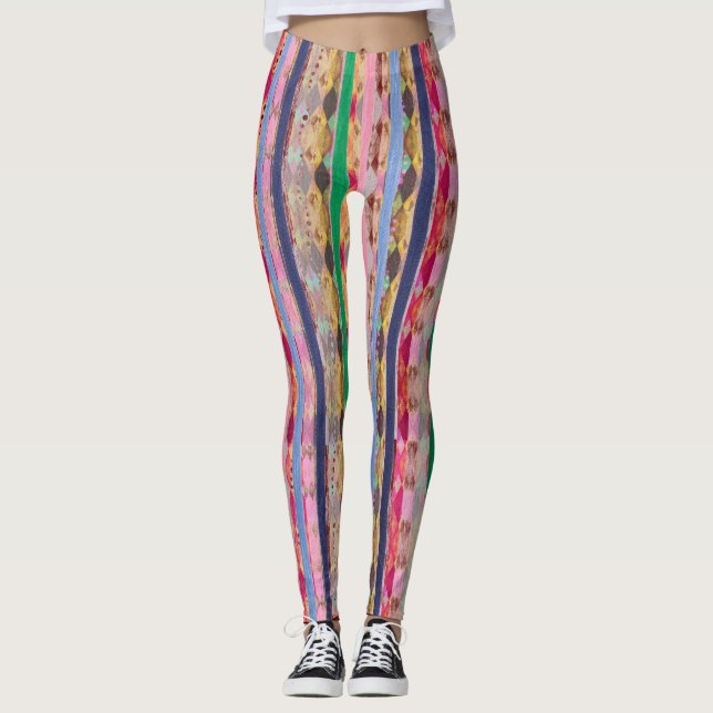 Artful Abstract Multi-Colour Leggings (Front)