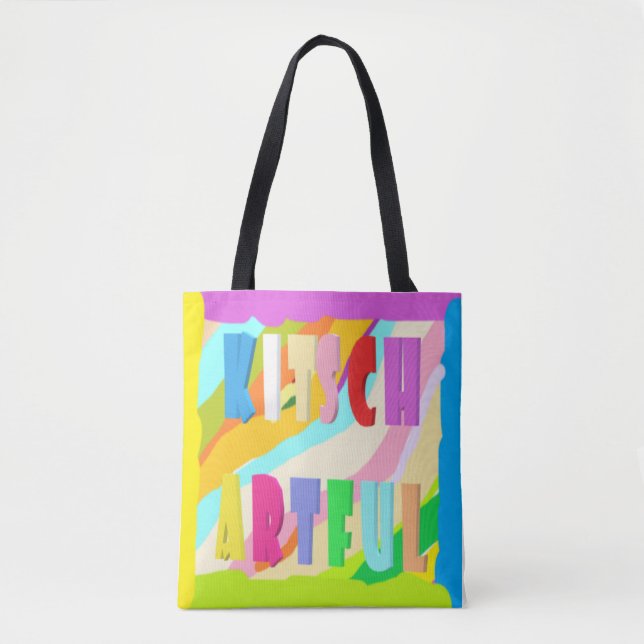 Artful bright colourful design big paint tote bag (Front)