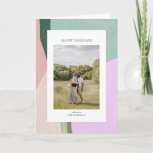 Artful Christmas Holiday Photo Greeting Card