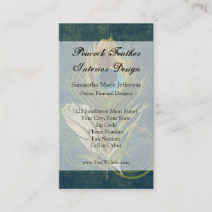 Artful Detail Peacock Feather Business Cards
