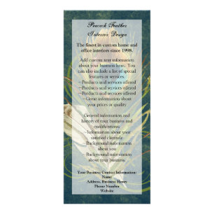 Artful Detail Peacock Feather Rack Card, Menu, Ad Card