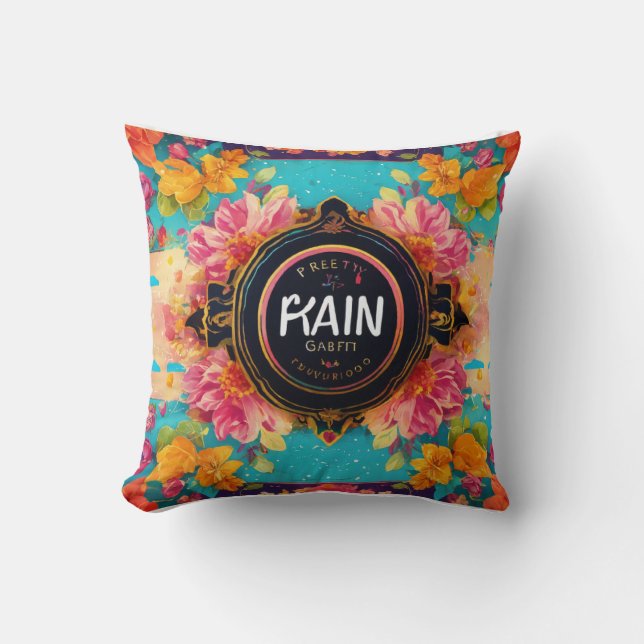 "Artful Elegance: Modern Print Pillow" Cushion (Front)