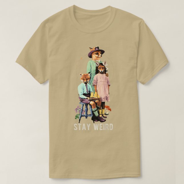 Artful Fo Family With Stay Weird Statement Premium T-Shirt (Design Front)