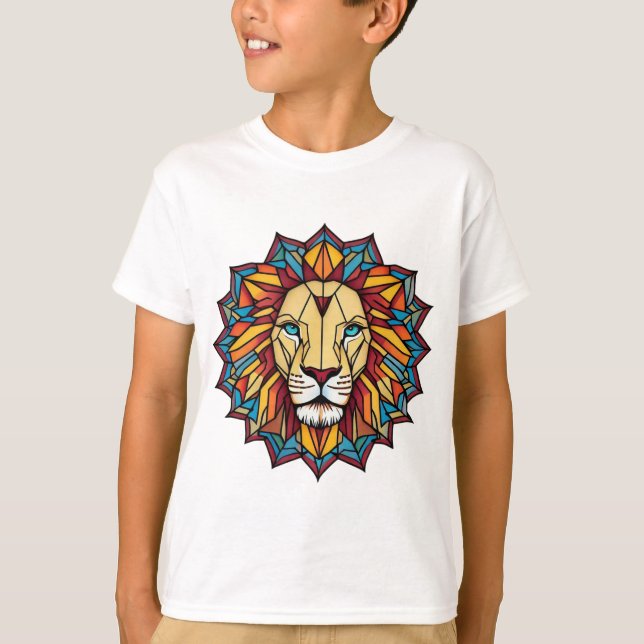 "Artful lion face harmonious design" T-Shirt (Front)