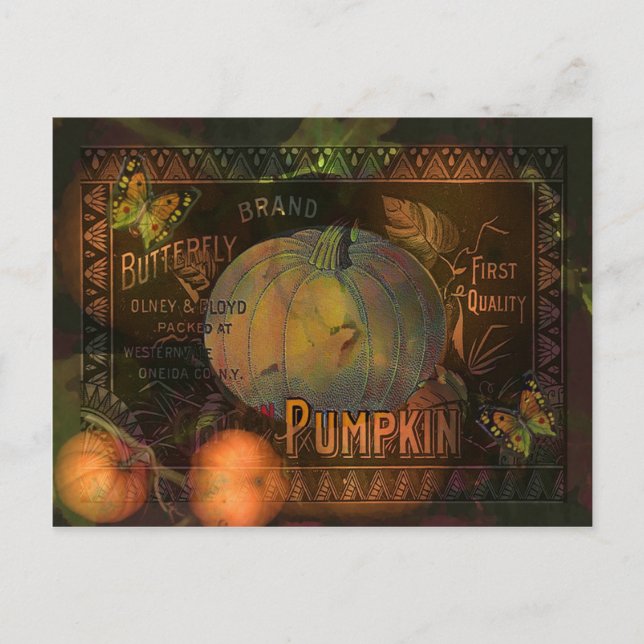 Artful Pumpkins Thanksgiving Holiday Postcard (Front)