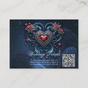 Artfully designed gothic heart enclosure card