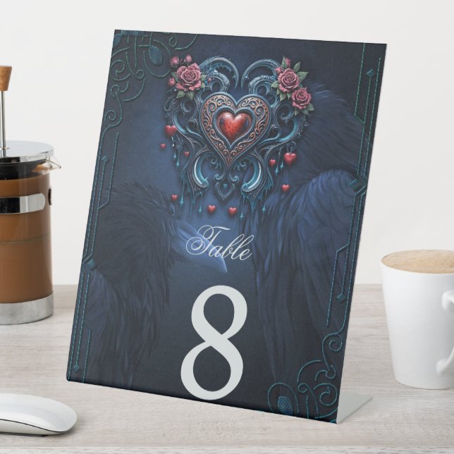 Artfully designed gothic heart  pedestal sign (In SItu)