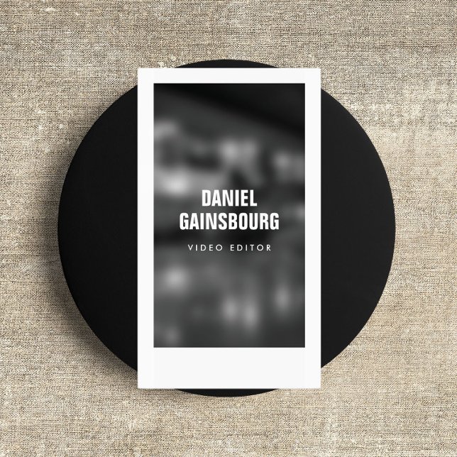 Artfully Framed Photographer, Video Black/White Business Card (Creator Uploaded)