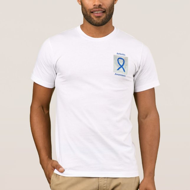 Arthritis Awareness Blue Ribbon Angel Custom Tee (Front)
