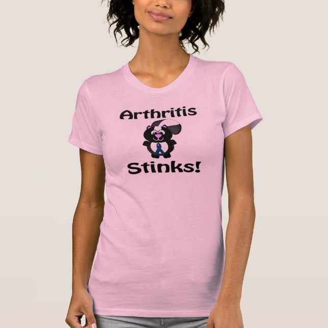 Arthritis Stinks Skunk Awareness Design T-Shirt (Front)