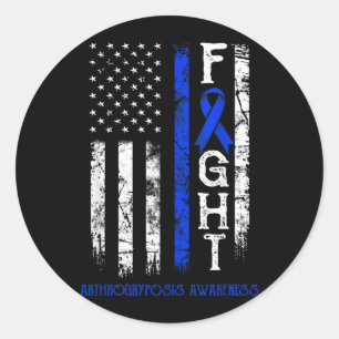 Arthrogryposis Warrior Us Flag Classic Round Sticker
