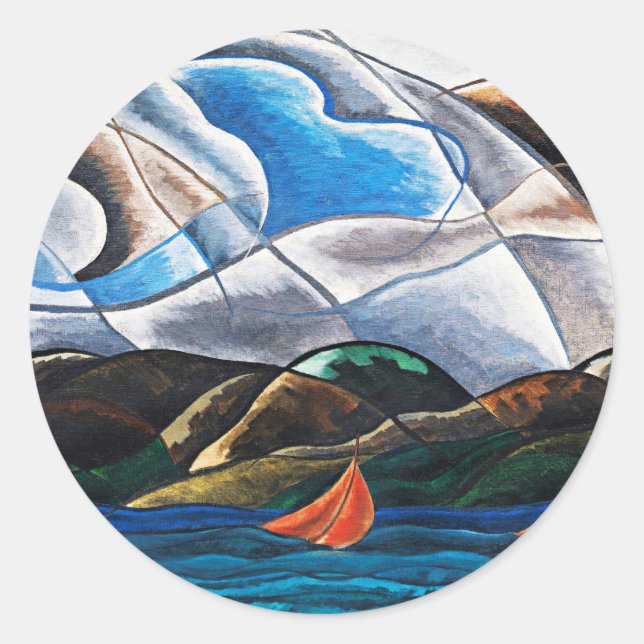 Arthur Dove, Clouds and Water Classic Round Sticker (Front)