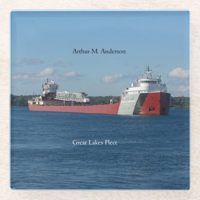 Arthur M. Anderson glass coaster (Front)