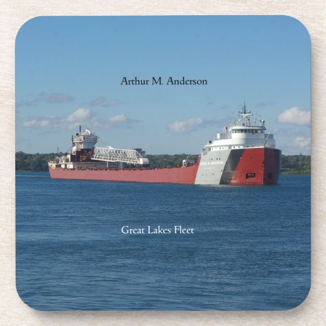 Arthur M. Anderson set of 6 hard plastic coasters (Front)