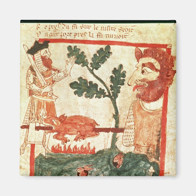 Arthur meets the giant roasting a pig on a magnet (Front)