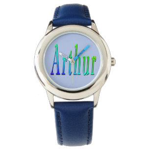Arthur, Name, Logo, Boys Blue Leather Watch. Watch
