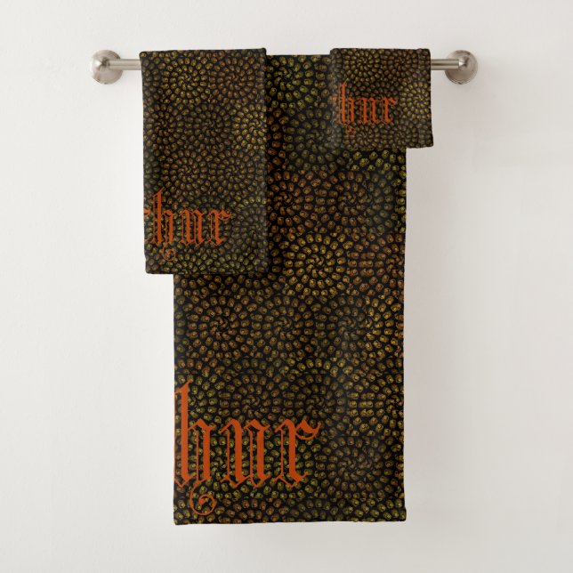 Arthur, Name Logo On Abstract Lion Pattern, Bath Towel Set (Insitu)