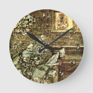 Arthur Rackham - A Christmas Carol - Ghosts Round Clock
