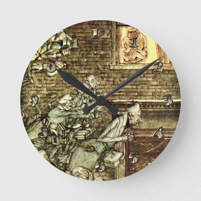 Arthur Rackham - A Christmas Carol - Ghosts Round Clock (Front)