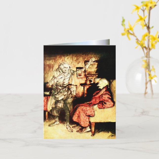 Arthur Rackham - A Christmas Carol - Scrooge Card (Yellow Flower)
