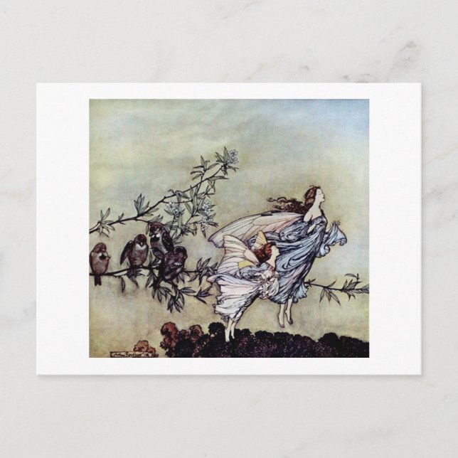Arthur Rackham book art Peter Pan Fairies Postcard (Front)