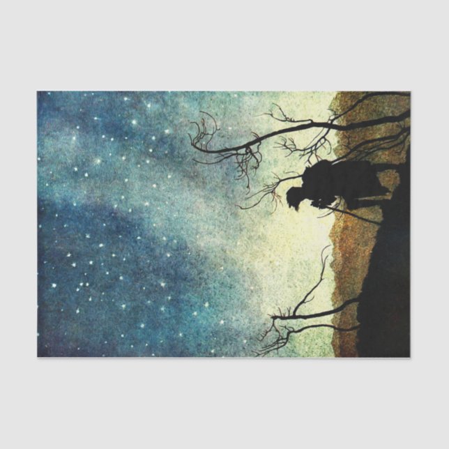 Arthur Rackham Illustration NIght Silhouette Tissue Paper (Front)