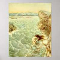 Arthur Rackham Illustration Nymph on a Rock