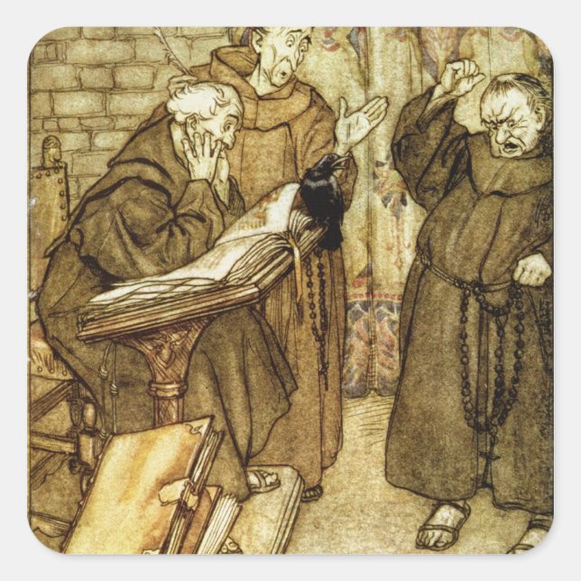 Arthur Rackham |Illustration of 'The Jackdaw of Rh Square Sticker (Front)
