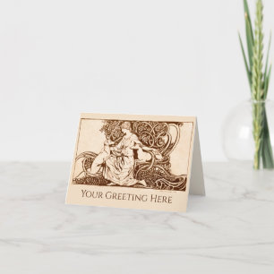 Arthur Rackham, Lady and Dogs Thank You Card