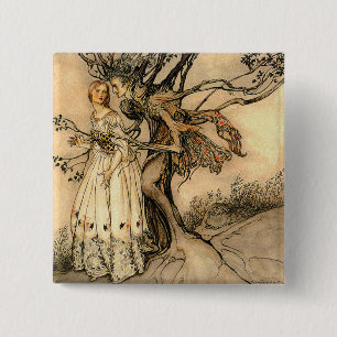 Arthur Rackham - Old Woman in the Wood 15 Cm Square Badge