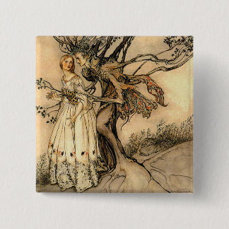 Arthur Rackham - Old Woman in the Wood 15 Cm Square Badge