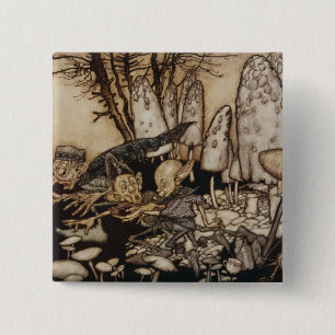 Arthur Rackham Peter Pan in Kensington Gardens 15 Cm Square Badge