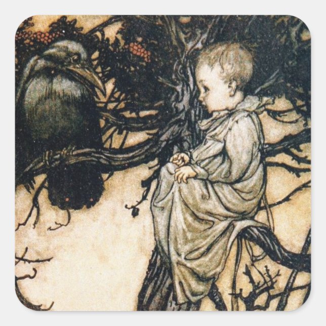 Arthur Rackham Peter Pan  Square Sticker (Front)