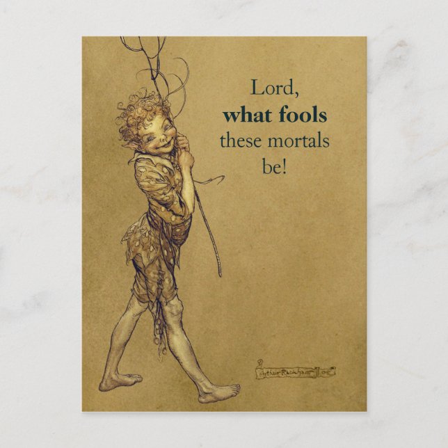 Arthur Rackham Puck Lord what fools CC0776 Postcard (Front)