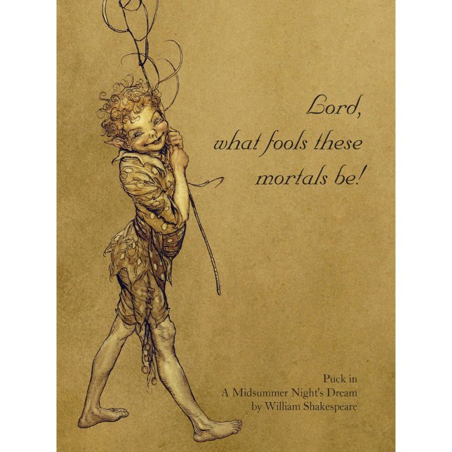 Arthur Rackham Puck Lord what fools CC0950 Small Poster (Creator Uploaded)