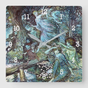 Arthur rackham square wall clock