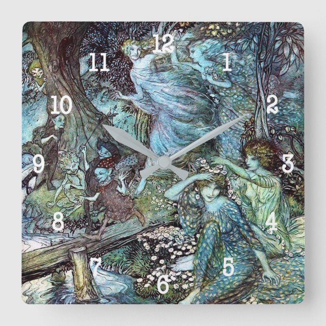 Arthur rackham square wall clock (Front)