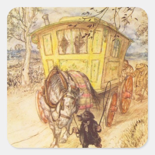 Arthur Rackham - The Wind In The Willows Square Sticker (Front)