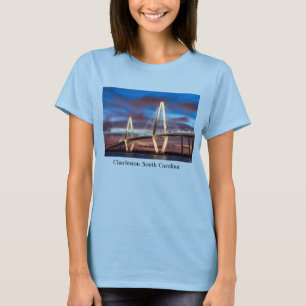 Arthur Ravenel Bridge At Night T-Shirt