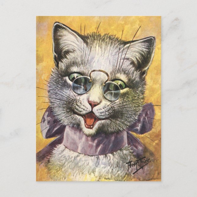 Arthur Thiele - Female Cat with Glasses Postcard (Front)