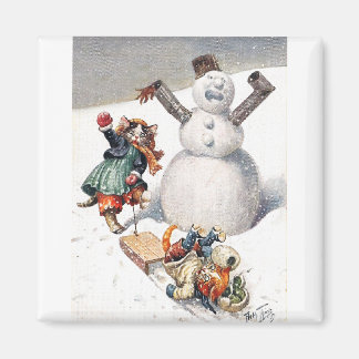 Arthur Thiele - Kittens Take a Tumble in the Snow Magnet