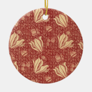 Arthur Wilcock The Lily Vintage Floral Red Pattern Ceramic Tree Decoration