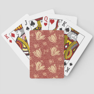 Arthur Wilcock The Lily Vintage Floral Red Pattern Playing Cards