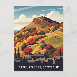 Arthur's Seat Edinburgh Scotland Vintage Travel Postcard