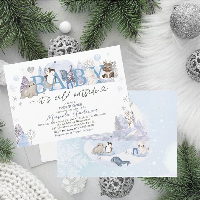 Artic Baby its Cold Outside Winter Baby shower  Invitation (Creator Uploaded)