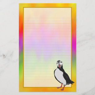 Artic Puffin Colourful Aurora Fine Lined Stationery
